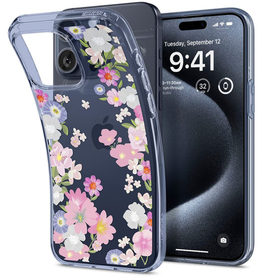 Etui Spigen do iPhone 15 Pro, Liquid Crystal, Blossom, Kwiaty