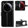 Etui z klapką do Xiaomi 15 Ultra, Crazy Horse Wallet, czarne