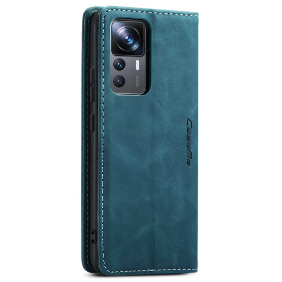 Etui CASEME do Xiaomi 12T / 12T Pro, Leather Wallet Case, turkusowe