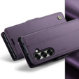 Etui z klapką CASEME do Samsung Galaxy Z Fold7 5G Litchi Wallet – fioletowe