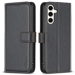 Etui z klapką do Samsung Galaxy S23 FE, BINFEN Wallet, czarne + szkło 9H