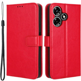 Etui z klapką do Infinix Hot 30i, Crazy Horse Wallet, czerwone