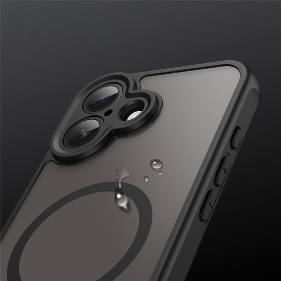 Etui Matt Case do iPhone 17, do MagSafe, wzmocnione, matowe z czarną ramką