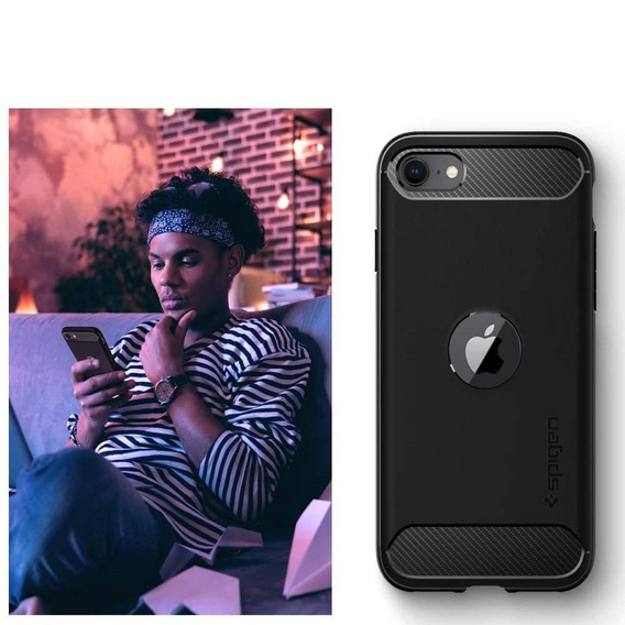 Etui Spigen Rugged Armor do iPhone SE 2020/2022 – kolor Black