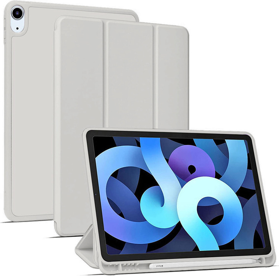 Etui do iPad 11" 2025 A16 (11 gen.) / iPad 10.9" 2022 (10 gen.), Smart Pencil, z miejscem na rysik, szare