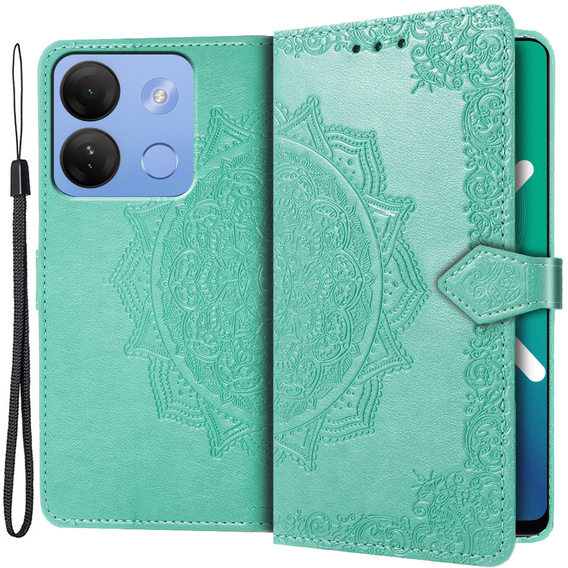 Etui z klapką do Infinix Smart 7 HD 4G, Mandala, zielone