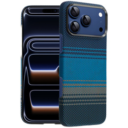 Etui do iPhone 17 Pro, z włókna aramidowego, do MagSafe, niebieskie