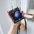 Etui do Samsung Galaxy Z Flip7 FE / Z Flip6, z paskiem na ramię, niebieskie