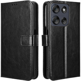 Etui z klapką do Motorola Moto G56 5G, Crazy Horse Wallet, czarne
