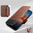 Etui z klapką 2w1 SUTENI do iPhone 17 Pro, do MagSafe, brązowe