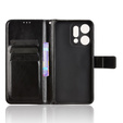 Etui z klapką do Oppo Reno 14, z teksturą Crazy Horse, czarne