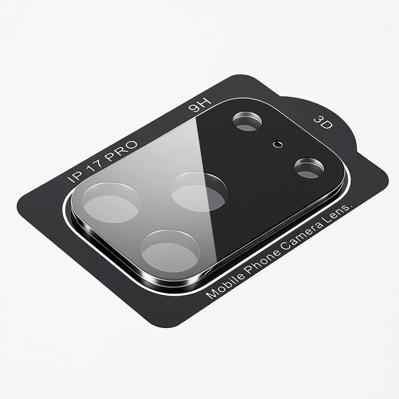 2x Szkło hartowane ERBORD na wyspę aparatów do iPhone 17 Pro, czarne
