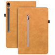 Etui do Samsung Galaxy Tab S9 FE / S10 FE, Wallet Pen Slot, żółty