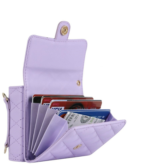 Etui skórzane Card Slots do Samsung Galaxy Z Flip7 FE / Z Flip6, fioletowe
