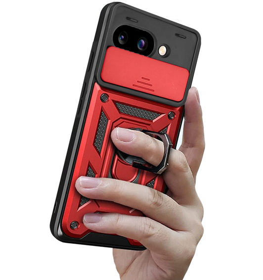 Etui pancerne do Google Pixel 9A, CamShield Slide, czerwone
