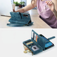 Etui CASEME do Samsung Galaxy A56 5G, Leather Wallet Cash and Card Slots, z paskiem, niebieskie