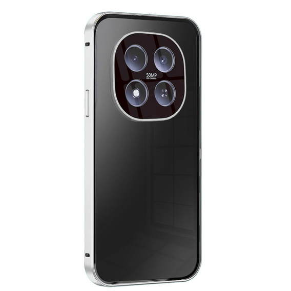 Etui do Xiaomi Redmi Note 15 Pro 5G, Magnetic Dual Glass, srebrne