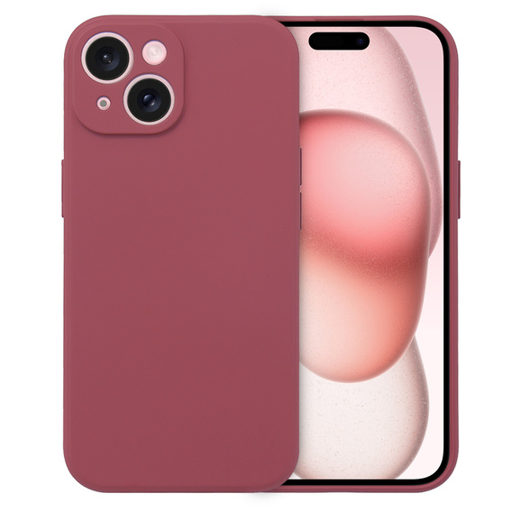 Etui do iPhone 15, Silicone Lite, czerwone
