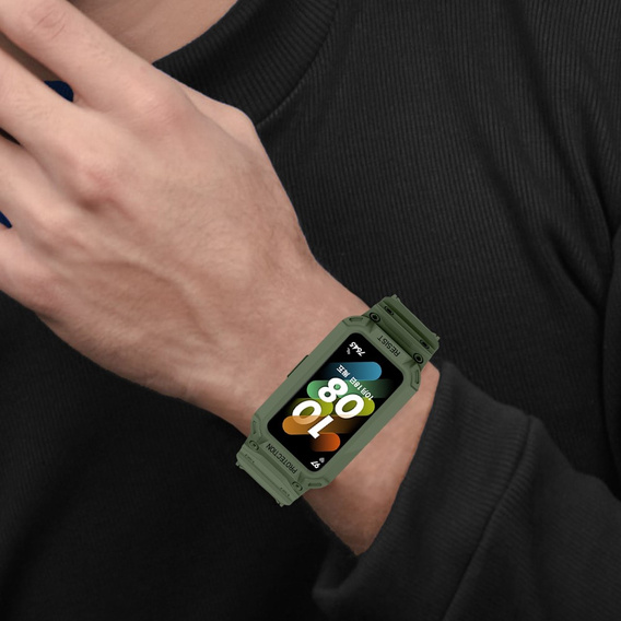 Pasek z Etui do Huawei Band 6 / Huawei Band 7, Zielony