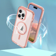 Etui do iPhone 16 Pro, Shockproof Hybrid, z folią na ekran, do MagSafe, różowe