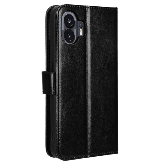Etui z klapką do Nothing Phone 2, Crazy Horse Wallet, czarne