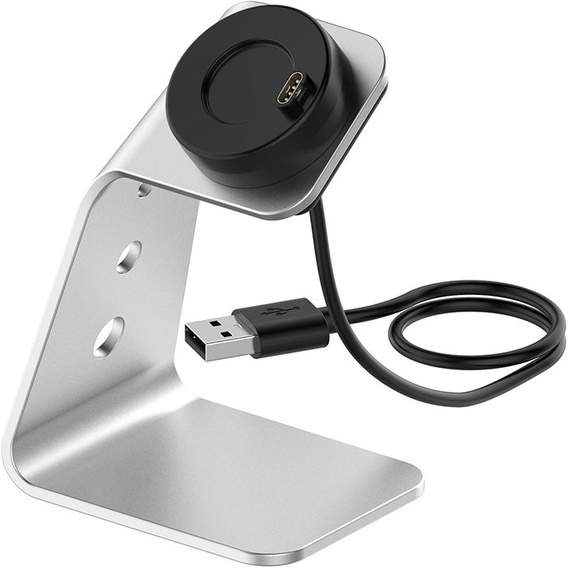 Aluminiowa Stacja Dokująca z kablem USB do zegarków Garmin, Srebrna