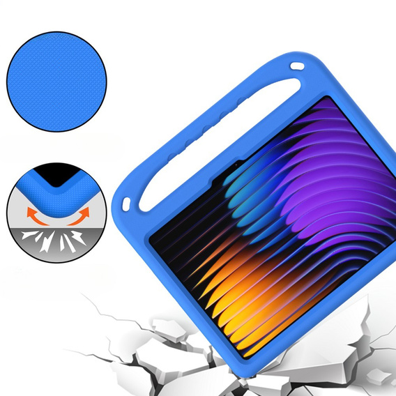 Etui dla dzieci do Xiaomi Pad 7 / 7 Pro, z uchwytem, niebieskie