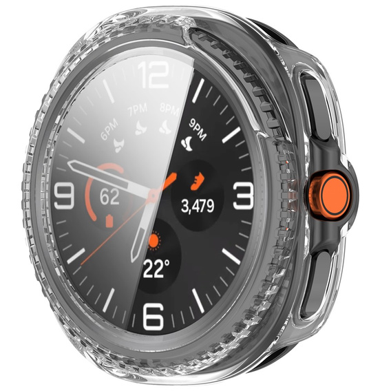 2w1 Etui + Szkło Hartowane do Samsung Galaxy Watch 8 Classic 46mm, Przezroczyste