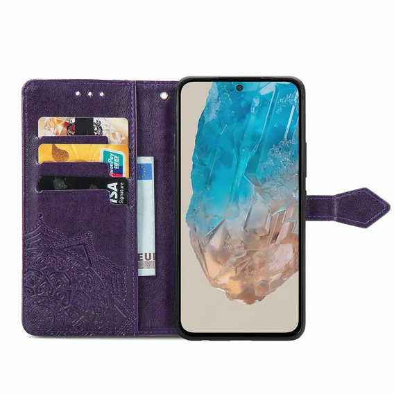 Etui z klapką do Samsung Galaxy M35, Mandala, fioletowe