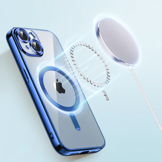 Etui do iPhone 14, Electro MagSafe, niebieskie + Szkło na ekran
