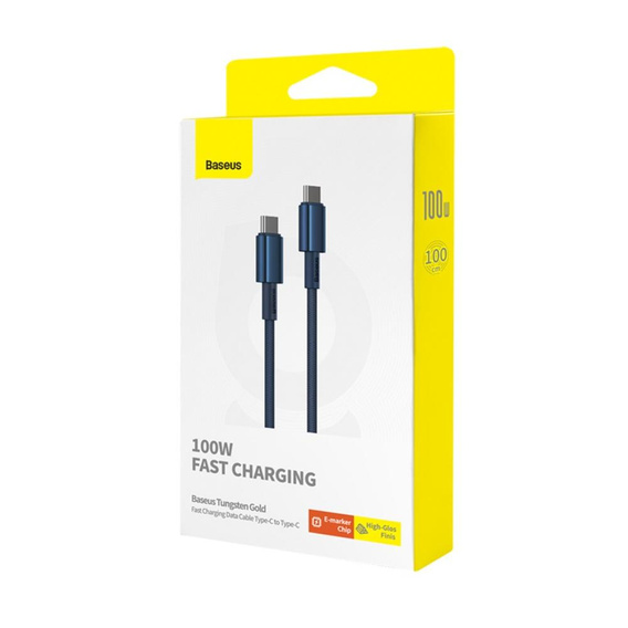 Baseus Tungsten Gold – kabel USB‑C 100 W USB PD, 1 m - niebieski