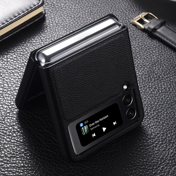 Etui Litchi Leather do Samsung Galaxy Z Flip 4, Black
