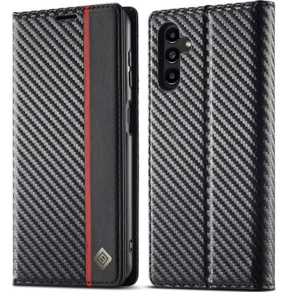 Etui z klapką do Samsung Galaxy A34 5G, Carbon LC.IMEEKE, czarne