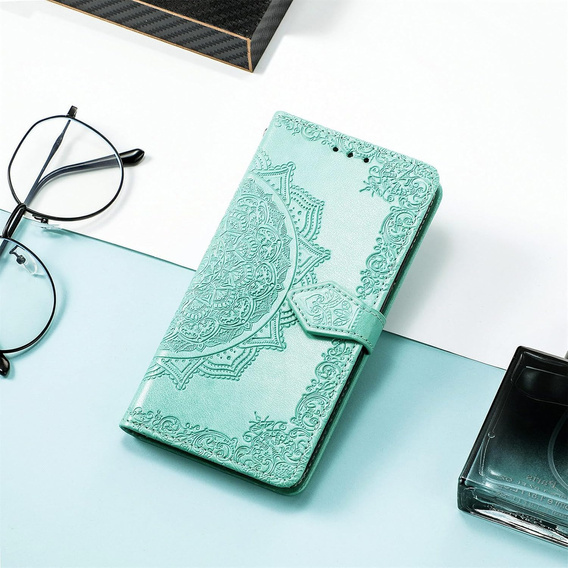 Etui z klapką do Motorola Edge 60 / 60 Fusion, Mandala, zielone