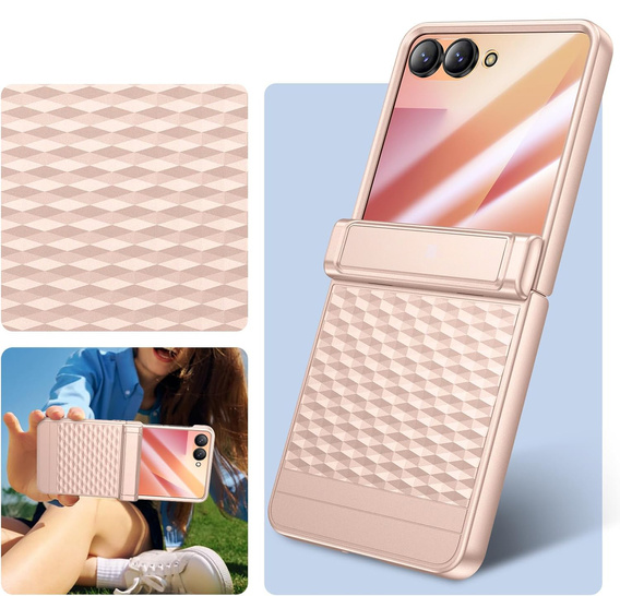 Etui do Samsung Galaxy Z Flip7 5G, PC Case, ze szkłem, złote