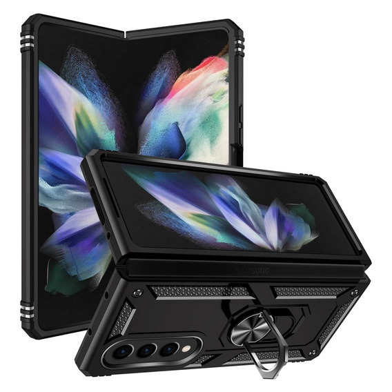 Etui pancerne do Samsung Galaxy Z Fold 4 5G, Nox Case Ring, czarne