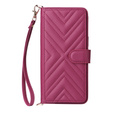 Etui z klapką do Oppo Reno 13 Pro 5G, Crossbody Leather Wallet, bordowe
