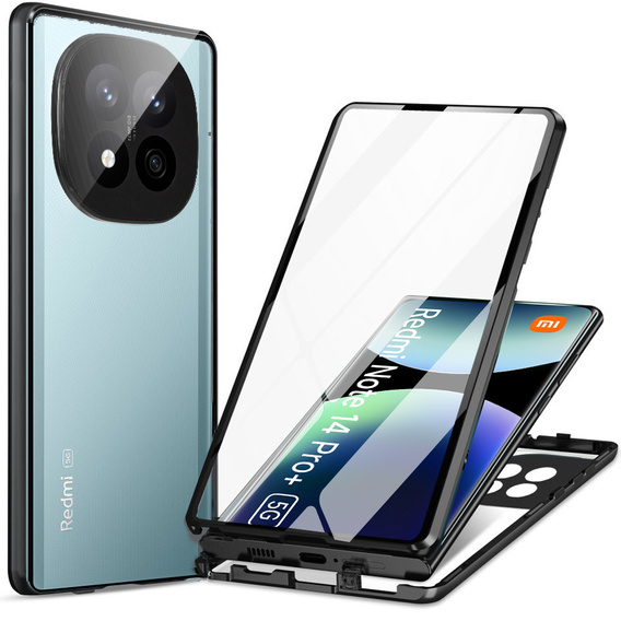 Etui do Xiaomi Redmi Note 14 Pro+ 5G, Magnetic Dual Glass, czarne