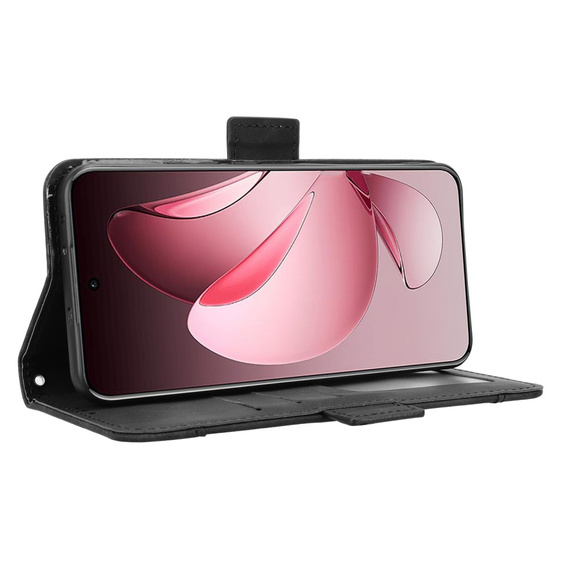 Etui z klapką do Oppo Reno 13 Pro, Card Slot, czarne