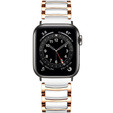 Bransoleta do Apple Watch 1/2/3/4/5/6/7/8/9/10/11/SE 38/40/41/42mm, Biała / Różowe złoto