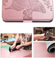 Etui z klapką do Oppo Reno 12FS / 12F, Butterfly, różowe rose gold