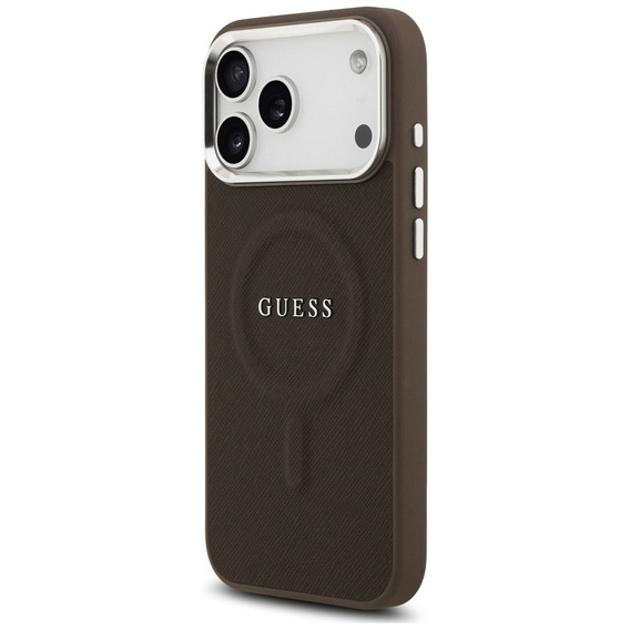 Etui GUESS do iPhone 17 Pro, Classic Logo, do MagSafe, brązowe