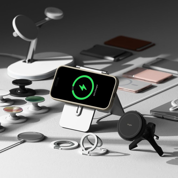 Etui Ringke do iPhone 16 Pro Max, Silicone MagSafe, beżowe + Szkło Hartowane 9H