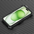 Etui R-JUST do iPhone 15, pancerne Hollow Armour, czarne