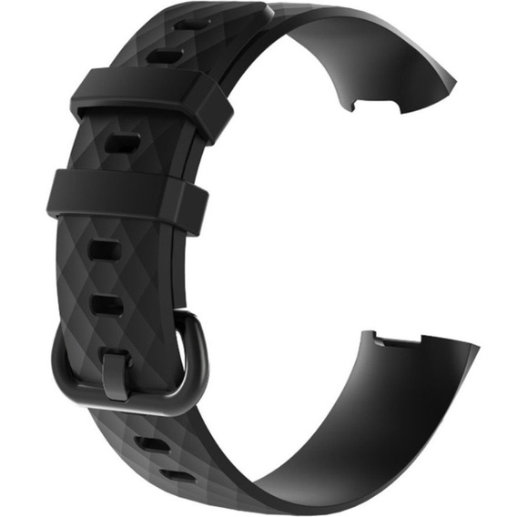 Pasek silikonowy do Fitbit Charge 3/4, Czarny