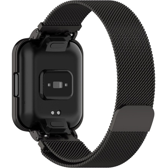 Pasek Bransoleta Milanese z Etui do Xiaomi Redmi Watch 2 Lite, Czarny