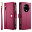Etui z klapką do Realme 14 Pro+ 5G, Wallet Zipper Pocket, czerwone