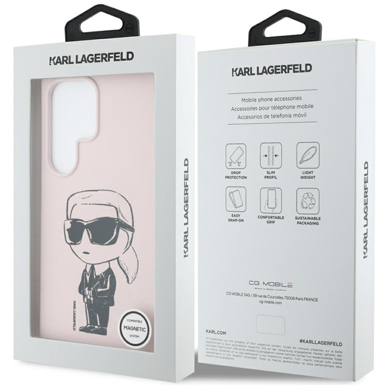 Etui Karl Lagerfeld do Samsung Galaxy S25 Ultra, Etui Karl Lagerfeld Graffiti Ikonik, różowe