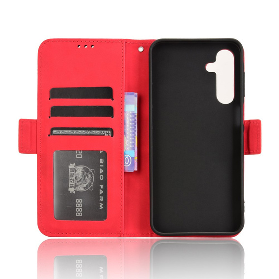 Etui z klapką do Samsung Galaxy A36 5G, Card Slot, czerwone
