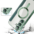 Etui z klapką do Samsung Galaxy A36 5G, RFID Wallet MagSafe z ochroną aparatu, zielone